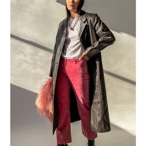 Espresso leather trench